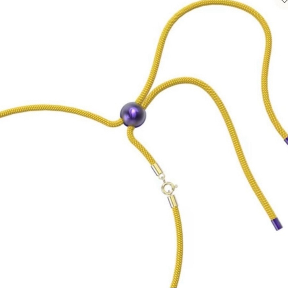 Swarovski Dulcis Choker Necklace with Purple Gem and yellow adjustable string - Picture 4 of 6
